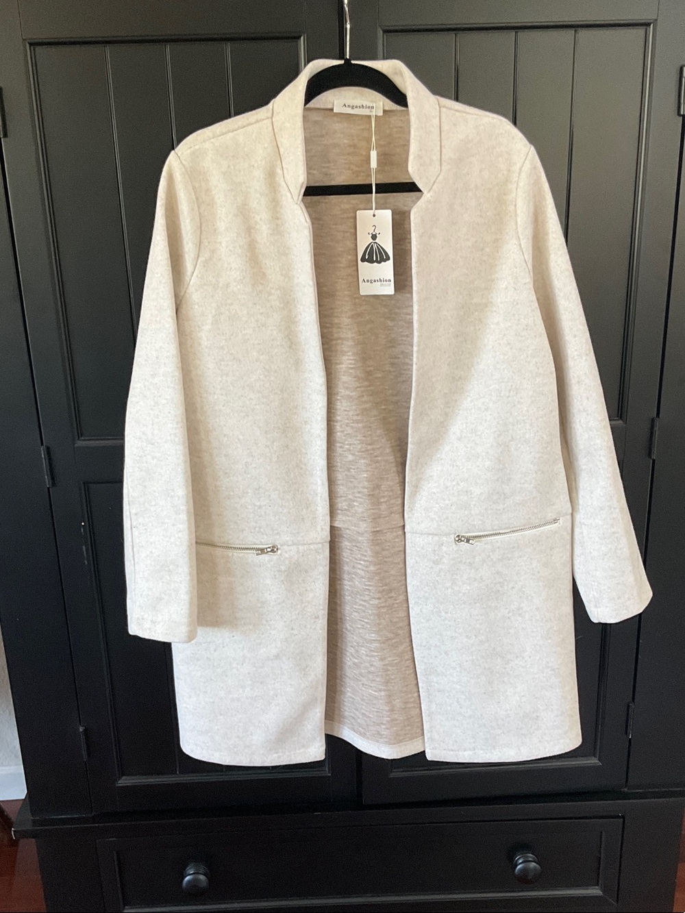 Agnès b. Women's Cream Open Front Coatigan Blazer